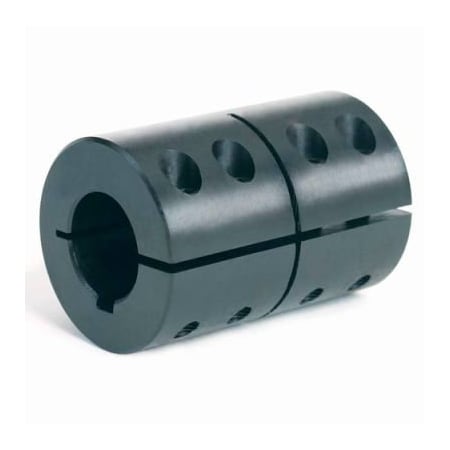 Climax Metal One-Piece Clamping Couplings Recessed Screw w/Keyway, 2", Black Oxide Steel CC-200-200-KW